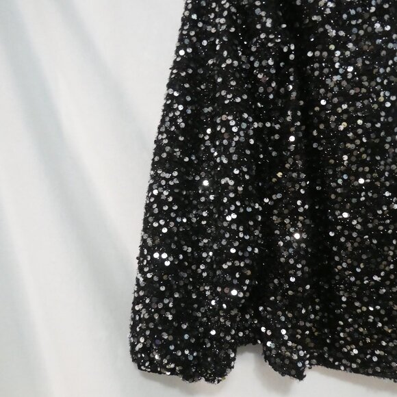 SHEIN - Curve | 1XL | Sparkling Lined Black Sequin Long Sleeve Top - Picture 12 of 14